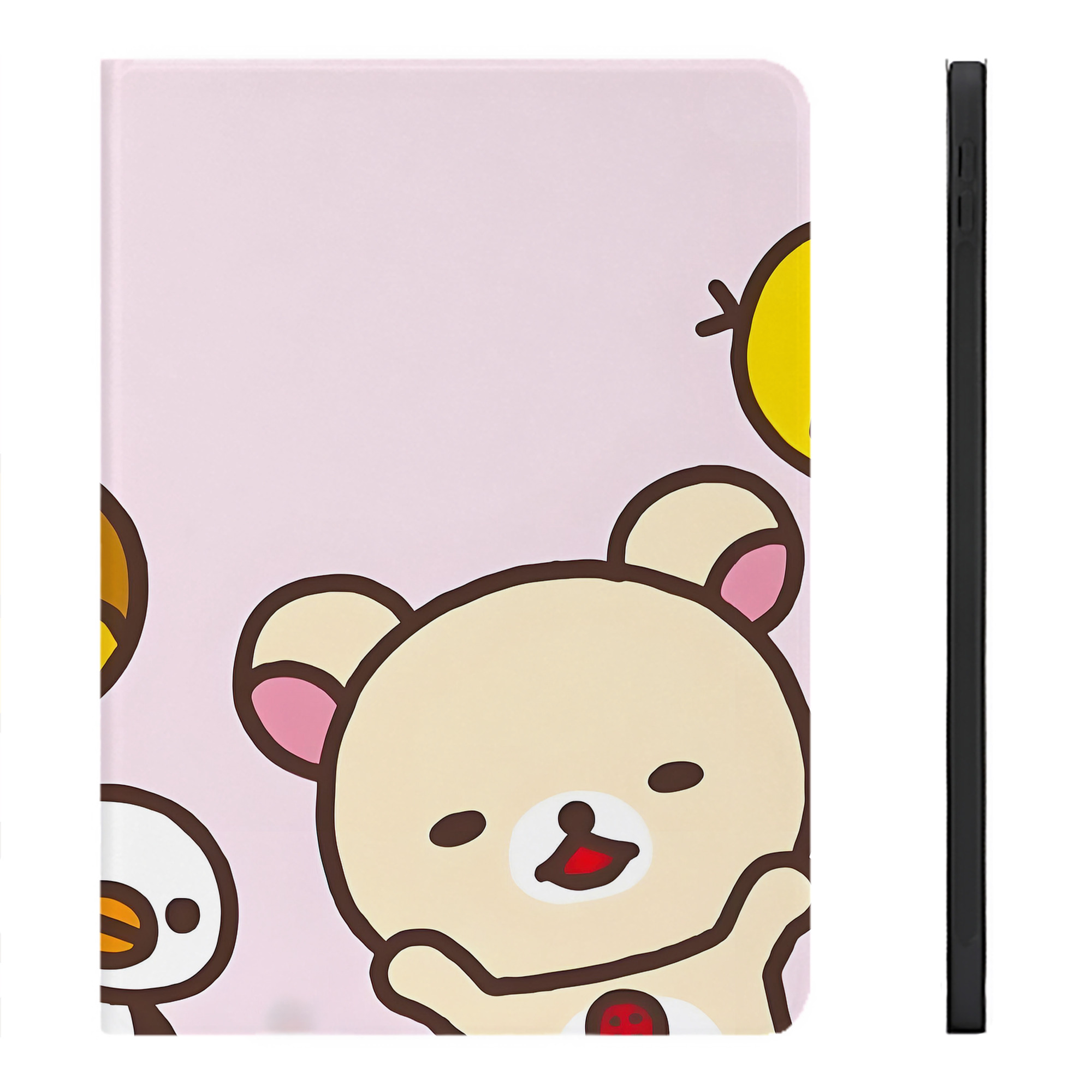 （画像用） リラックマ リラックマ キイロイトリ Rilakkuma Korilakkuma Kiiroitori IPadケース ペンホルダー付き ブックスタイルデザイン